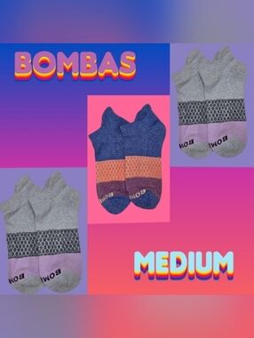 Bombas Ankle Socks 3 Pair BNWT UnisexSize: Medium1 Pair Blue/Peach/Purple